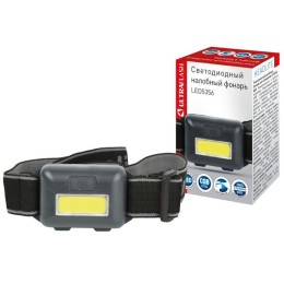 Фонарь налобный LED5356 0.95Вт COB LED 3 реж. 3XAAA пласт черн. Ultraflash 14641