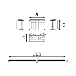 Набор коннекторов 2 клипсы провод 30мм 8-10мм IP20 GAUSS BT401