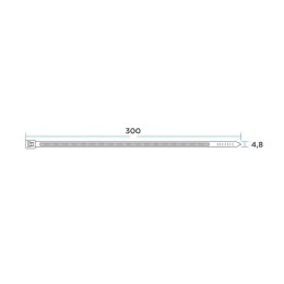 Хомут кабельный 4.8х300 нейл. бел. (уп.100шт) PROCONNECT 57-1302