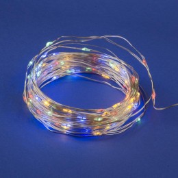 Гирлянда LED на батарейках ULD-S1000-100/SCB/3AA MULTI IP20 DEW 3AA (не в/к) "Роса" 10м 100 диодов р