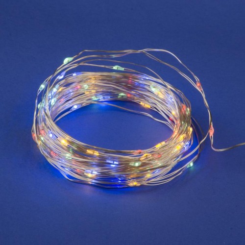 Гирлянда LED на батарейках ULD-S1000-100/SCB/3AA MULTI IP20 DEW 3AA (не в/к) "Роса" 10м 100 диодов р