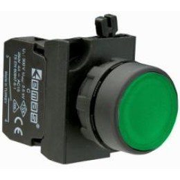 Кнопка нажимная круглая CP202DY (2НЗ) зел. EMAS CP202DY