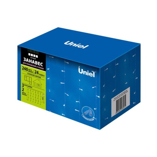 Занавес LED со статическим свечением ULD-C3020-240/STK WHITE IP44 3х2м соед. 240 диодов бел. свет пр