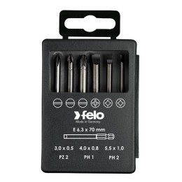 Набор бит SL/PZ/PH Industrial 70мм в кейсе 6 бит FELO 03092716