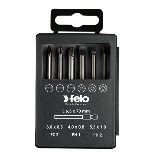 Набор бит SL/PZ/PH Industrial 70мм в кейсе 6 бит FELO 03092716