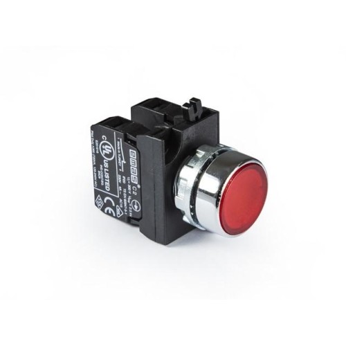 Кнопка нажимная круглая CM202DК (2НЗ) красн. EMAS CM202DK