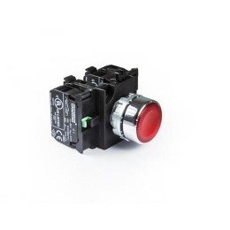 Кнопка нажимная круглая металл CM305DK (2НО+2НЗ) красн. EMAS CM305DK