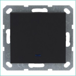 Выключатель 1-кл. 10А IP20 с подсветкой механизм черн. матовый soft touch Jasmart G3011NPB