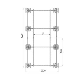 Конструкция опорная для установки оборудования TECHNORAPTOR FOOT 2000х4000 HD КМ TR0253
