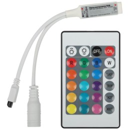 Контроллер мини для светодиодной ленты с ИК пультом RGBController-12/24V-72/144W-IP20-IR ЭРА Б006111