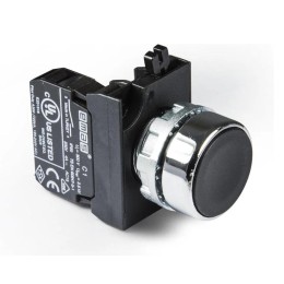 Кнопка нажимная круглая CM102DН (1НО+1НЗ) черн. EMAS CM102DH