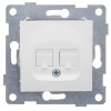 Розетка компьютерная 2-м СП Ugra RJ45 механизм бел. GUSI С11К2-001