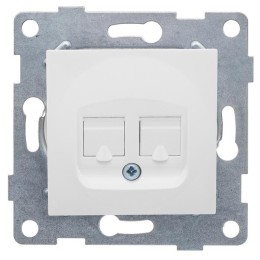 Розетка компьютерная 2-м СП Ugra RJ45 механизм бел. GUSI С11К2-001