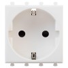 Розетка 1-м 2мод. Avanti "Белое облако" 16А IP20 2P+E защ. шторки бел. DKC 4400002