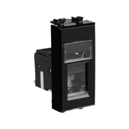 Розетка компьютерная 1мод. Avanti "Черный квадрат" RJ45 кат.5E модульная DKC 4402461