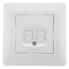 Розетка компьютерная + телефонная 2-м СП Ugra RJ45 + RJ12 механизм бел. GUSI С11КТ-001