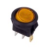 Выключатель клавишный круглый 250В 3А (3с) ON-OFF желт. с подсветкой Micro (RWB-106 SC-214) Rexant 3