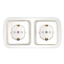 Розетка 2-м СП с заземл. бел. Bylectrica РС16-284