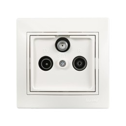 Розетка телевизионная проходная TV/SAT-Radio Mira с бел. вставкой бел. LEZARD 701-0202-134