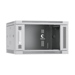 Шкаф телекоммуникационный настенный SH-05F-6U60/35 19дюйм 6U 600х350х368мм дверь стекло сер. (RAL 70