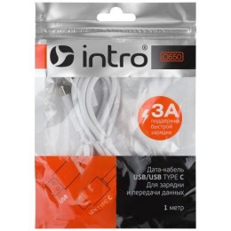 Кабель USB CI650 type-C бел. 1м Intro Б0056129