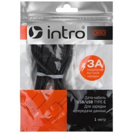 Кабель USB CI650 type-C черн. 1м Intro Б0056128