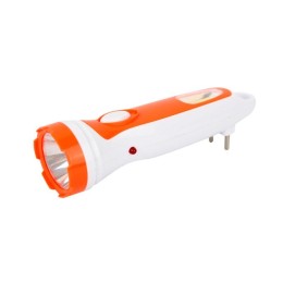 Фонарь аккумуляторный LED3860 1 + COB LED 2 режима 220В аккум. SLA пластик бел./оранж. (кор.) Ultraf