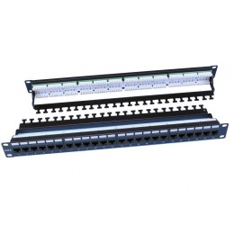 Патч-панель 19дюйм 1U RJ45 кат.6 24 порта Dual IDC ROHS PP3-19-24-8P8C-C6-110D черн. Hyperline 24610
