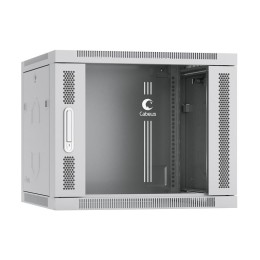 Шкаф телекоммуникационный настенный SH-05F-9U60/35 19дюйм 9U 600х350х501мм дверь стекло сер. (RAL 70