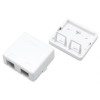 Корпус настенной розетки для установки 2-х вставок типа Keystone Jack SBB3-2-WH бел. Hyperline 44112
