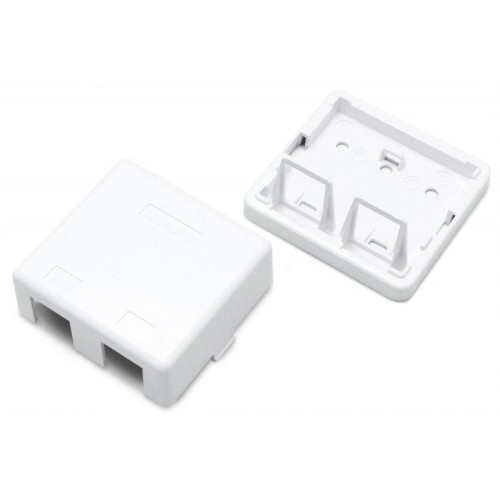 Корпус настенной розетки для установки 2-х вставок типа Keystone Jack SBB3-2-WH бел. Hyperline 44112