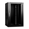 Шкаф телекоммуникационный настенный SH-05F-18U60/35-BK 19дюйм 18U 600х350х901мм дверь стекло черн. (