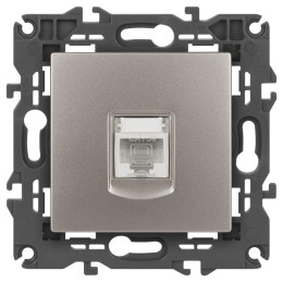 Розетка компьютерная Elegance 14-3107-16 RJ45 титан Эра Б0065764