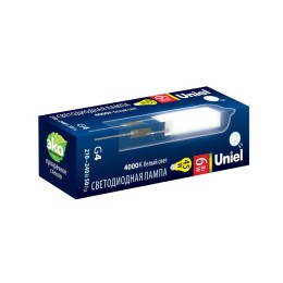 Лампа светодиодная LED-JC-220/6W/4000K/G4/CL GLZ08TR прозрачная 4000К нейтр. бел. (упак. картон) Uni