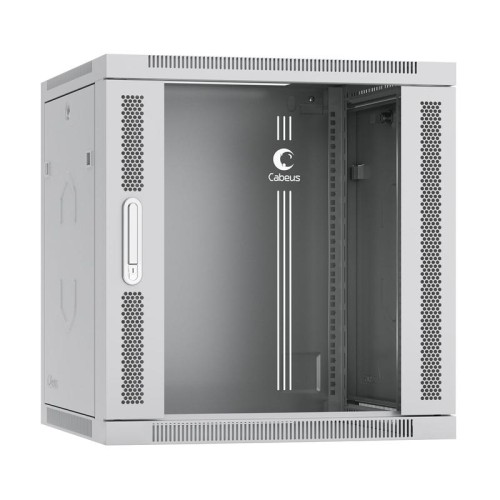 Шкаф телекоммуникационный настенный SH-05F-12U60/45 19дюйм 12U 600х450х635мм дверь стекло сер. (RAL