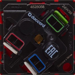 Розетка 2мод. 16А 250В 45град. с заземл. без защ. шторок безвинт. зажимы красн. Daccord 4525058