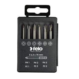 Набор бит PZ/PH Industrial 70мм в кейсе 6 бит FELO 03291716