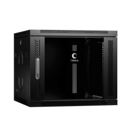 Шкаф телекоммуникационный настенный SH-05F-9U60/45-BK 19дюйм 9U 600х450х501мм дверь стекло черн. (RA