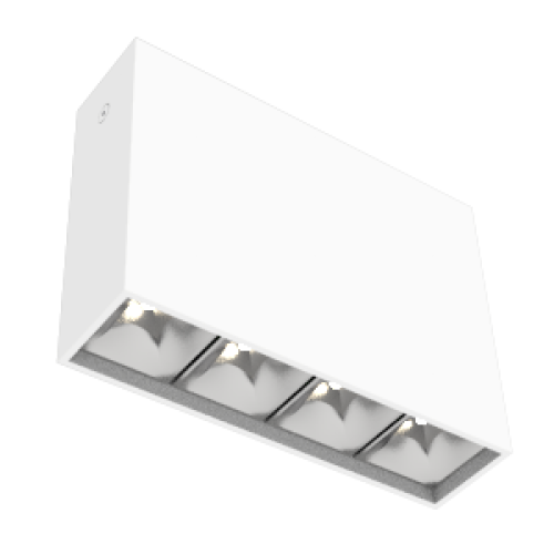 Светильник светодиодный DL-Box Reflect Multi 1х4 10Вт 3000К 150х40х115 накладной 24град. RAL9003 бел