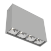 Светильник светодиодный DL-Box Reflect Multi 1х4 10Вт 3000К 150х40х115 накладной 55град. RAL7045 сер