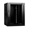 Шкаф телекоммуникационный настенный SH-05F-15U60/45-BK 19дюйм 15U 600х450х769мм дверь стекло черн. (