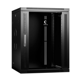 Шкаф телекоммуникационный настенный SH-05F-15U60/45-BK 19дюйм 15U 600х450х769мм дверь стекло черн. (