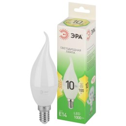 Лампа светодиодная GREEN LINE BXS-10W-830-E14 GL 10Вт свеча на ветру 3000К свет тепл. E14 Эра Б00671