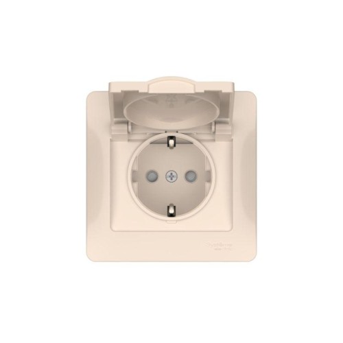 Розетка Glossa 16А IP20 с заземл. защ. шторки с крышкой быстрозажим. клем. в сборе беж. SE GSL000246