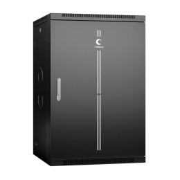 Шкаф телекоммуникационный настенный SH-05F-18U60/45m-BK 19дюйм 18U 600х450х901мм дверь метал. черн.