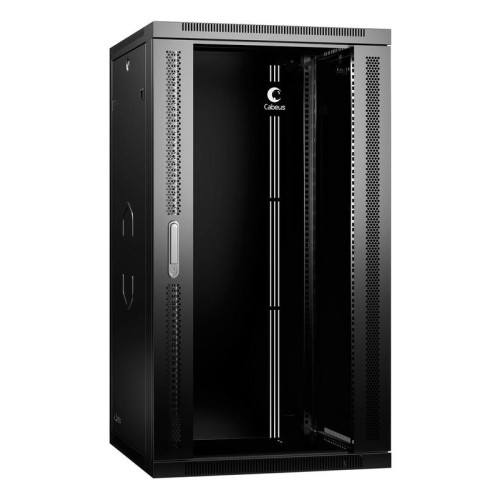 Шкаф телекоммуникационный настенный SH-05F-22U60/45-BK 19дюйм 22U 600х450х1082мм дверь стекло черн.
