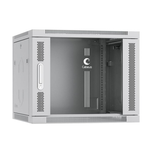 Шкаф телекоммуникационный настенный SH-05F-9U60/60 19дюйм 9U 600х600х501мм дверь стекло сер. (RAL 70