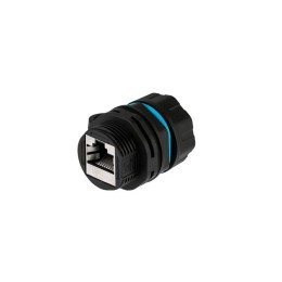 Модуль соединительный индустриальный RJ-45(8P8C) FTP кат. 6 IP68 с защитным колпачком для кабеля Rex
