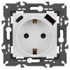 Розетка Elegance 14-4108-01 16A 250В 2P+E защ. шторки с USB type-A+C 3А 5В белый Эра Б0067736