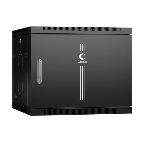 Шкаф телекоммуникационный настенный SH-05F-9U60/60m-BK 19дюйм 9U 600х600х501мм дверь метал. черн. (R